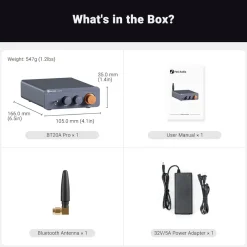 Fosi Audio Foto Og Video|Rengjøring|BT20A Pro stereoforsterker 2x100 W med Bluetooth