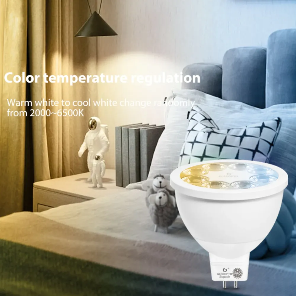 Gledopto Smart Belysning|Smart Belysning|Smart MR16 12 V LED-pære RGB+CCT 250 lm