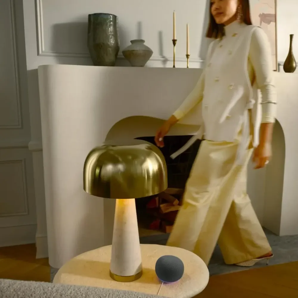 Google Høyttaler|Stemmeassistenter|Home Speaker smart høyttaler med Gemini