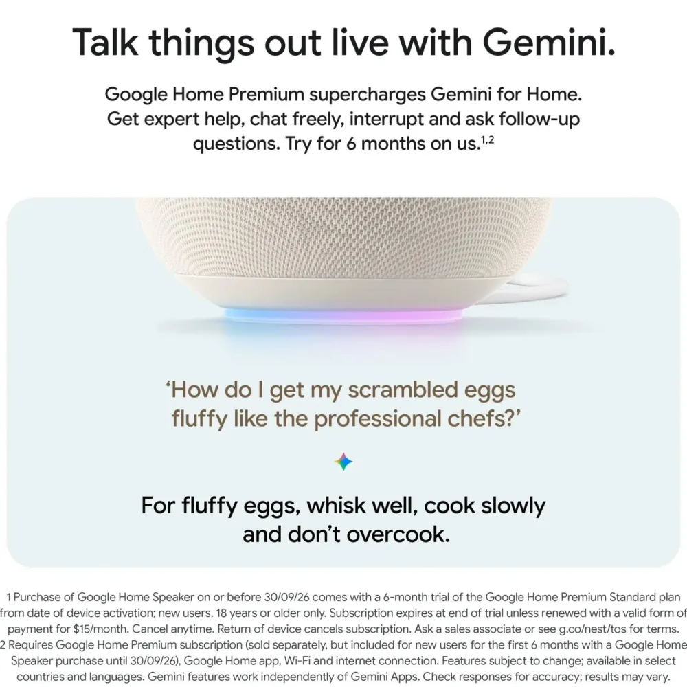 Google Stemmeassistenter|Høyttaler|Home Speaker smart høyttaler med Gemini