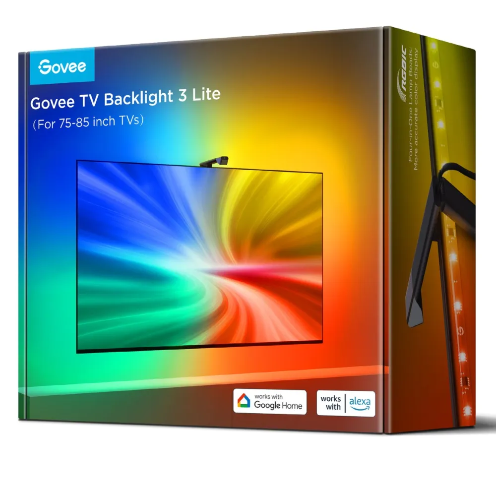 Govee Tv Og Tilbehør|Lyslenker|TV Backlight 3 Lite 75–85 tommer