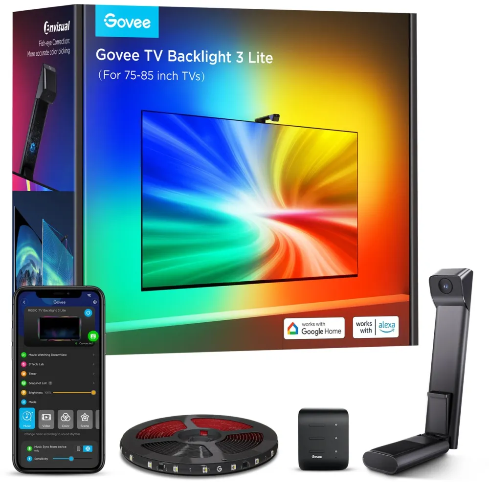 Govee Tv Og Tilbehør|Lyslenker|TV Backlight 3 Lite 75–85 tommer