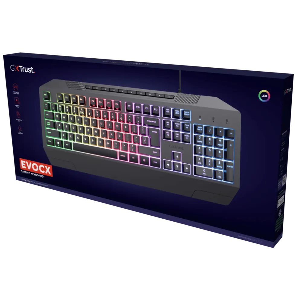 GXTrust Tastatur|Gaming Tastatur|GXT 836 Evocx RGB gamingtastatur