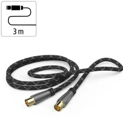 Hama Kabler Til Tv|Antennekabel med quad-skjerming 120 dB 3 m