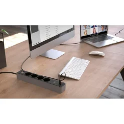 Hama Strømledninger|Sterkstrøm|Grenuttak med USB-C/A 65 W PD 4-uttak