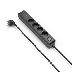 Hama Strømledninger|Sterkstrøm|Grenuttak med USB-C/A 65 W PD 4-uttak