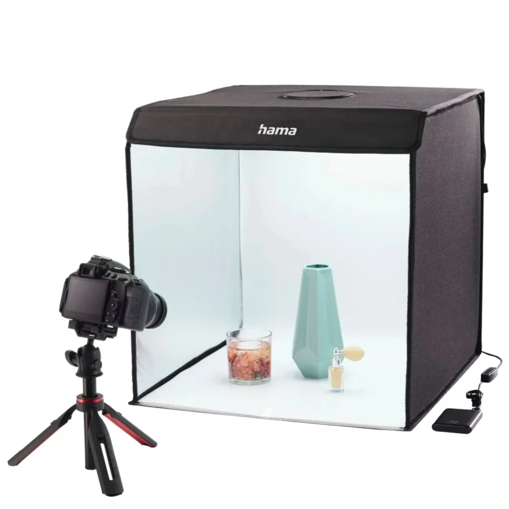 Hama Foto Og Video|Mini-fotostudio ToGo med LED-ringlys