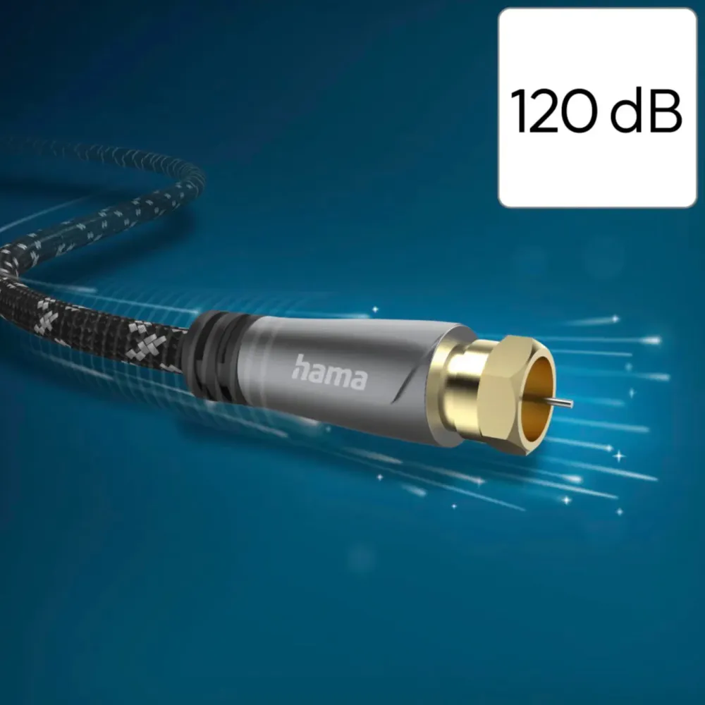 Hama Kabler Til Tv|Tv Og Tilbehør|SAT-antennekabel med F-kontakt 120 dB 3 m