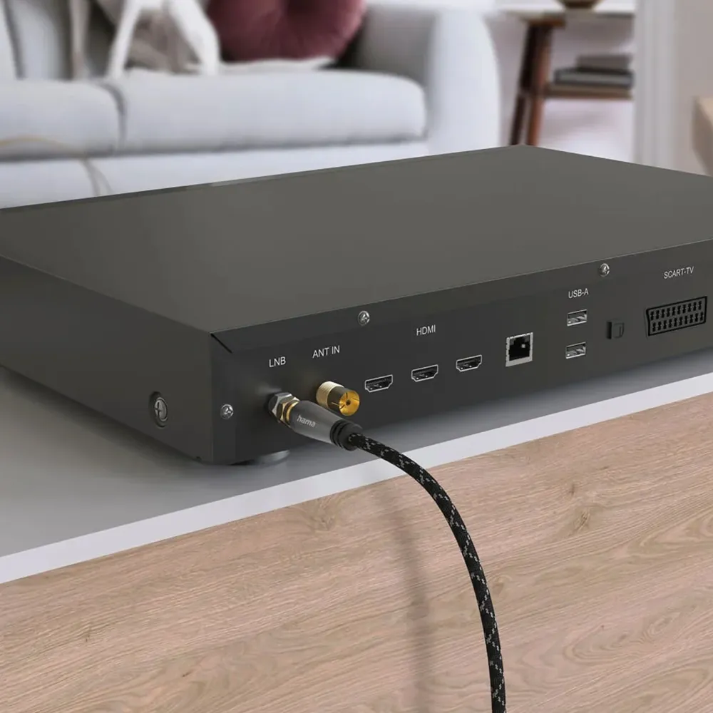 Hama Kabler Til Tv|Tv Og Tilbehør|SAT-antennekabel med F-kontakt 120 dB 3 m