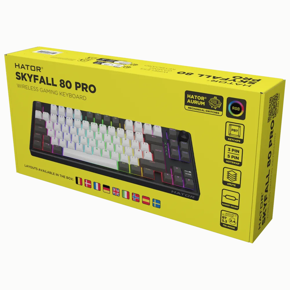 Hator Tastatur|Gaming Tastatur|Skyfall 80 PRO trådløst gamingtastatur
