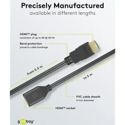 Kjell Hdmi|Kabler Og Adaptere|HDMI™-forlengelseskabel 4K/60 Hz 3 m