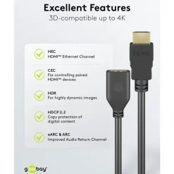 Kjell Hdmi|Kabler Og Adaptere|HDMI-forlengelseskabel 4K/60 Hz 5 m
