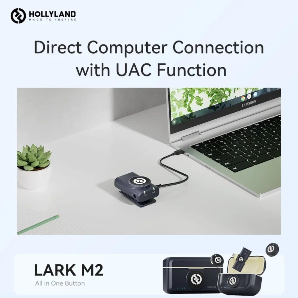Hollyland Mikrofoner|Lark M2 Combo Trådløst mikrofonsystem