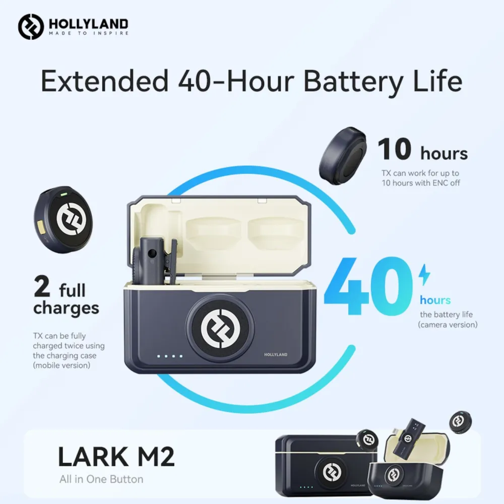 Hollyland Mikrofoner|Lark M2 Combo Trådløst mikrofonsystem