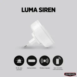Housegard Brannvern|Luma trådløs sirene med repeaterfunksjon