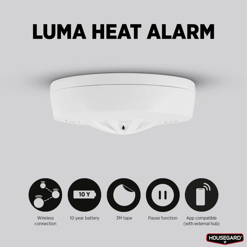 Housegard Alarmsystemer|Skimmingsbeskyttelse|Luma trådløs varmevarslere