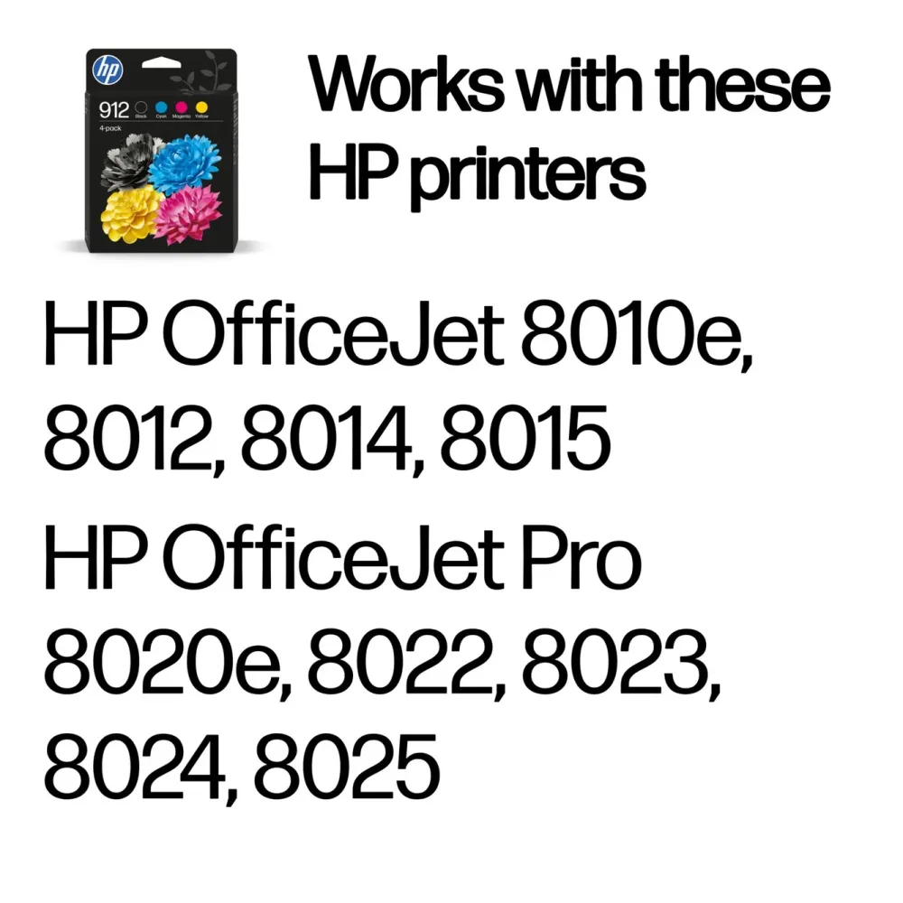 HP Skrivere Og Tilbehør|912 Blekkpatroner 4-pk.