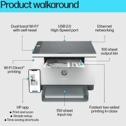 HP Skrivere Og Tilbehør|LaserJet MFP M234dw multifunksjonsskriver Trådløs