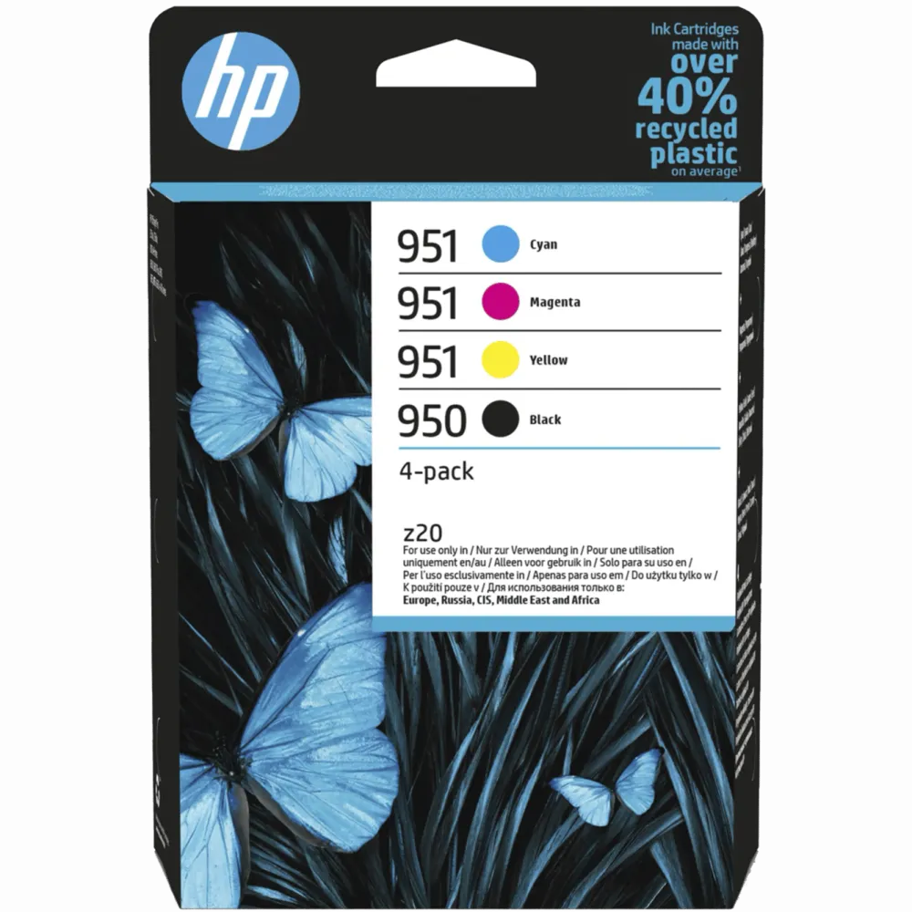 HP Skrivere Og Tilbehør|950 og 951 Blekkpatroner 4-pk.