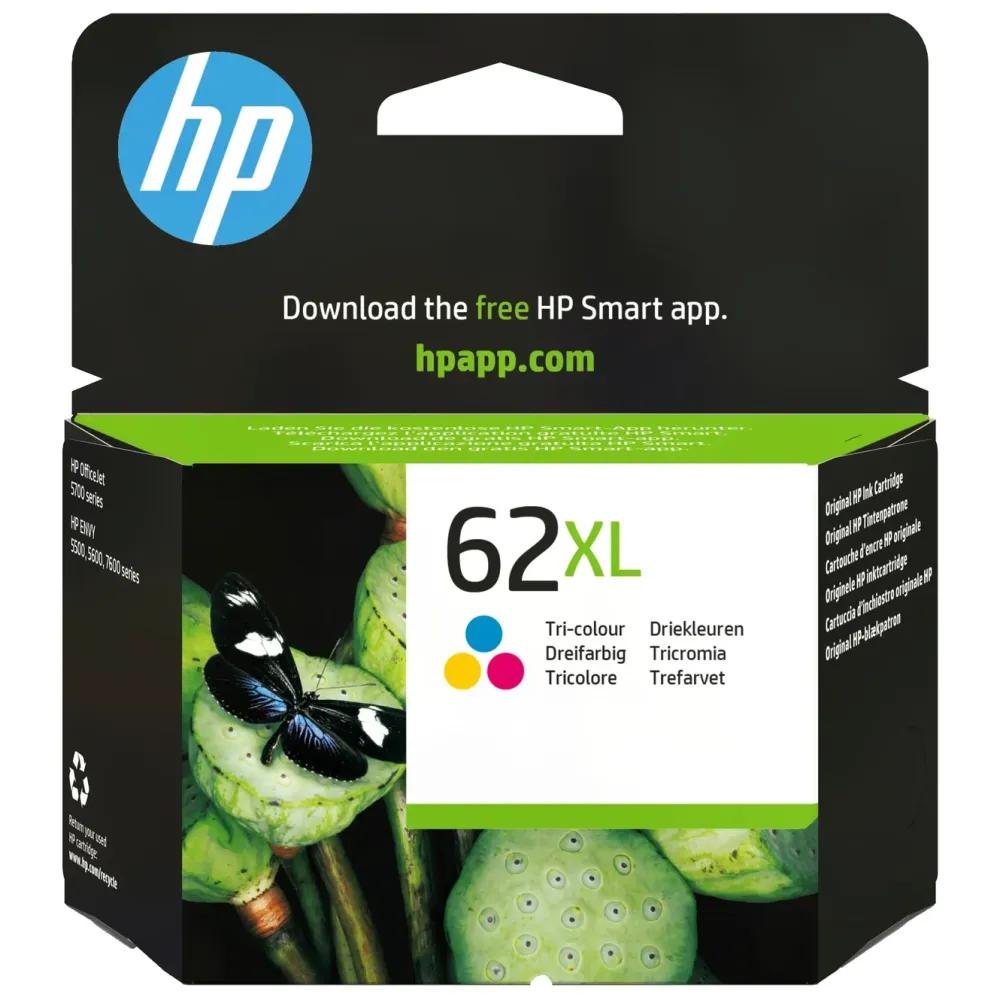 HP Skrivere Og Tilbehør|62XL blekkpatron, flere farger
