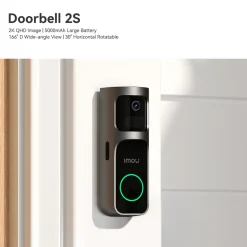 Imou Smart Dørklokke|Smart Dørklokke|Doorbell 2S 2K Trådløs videodørklokke med ringeklokke