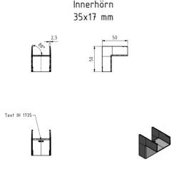 Kjell Kabelhåndtering|Elektrisk Installasjon|Innerhjørne for kabelkanal 35x17 mm