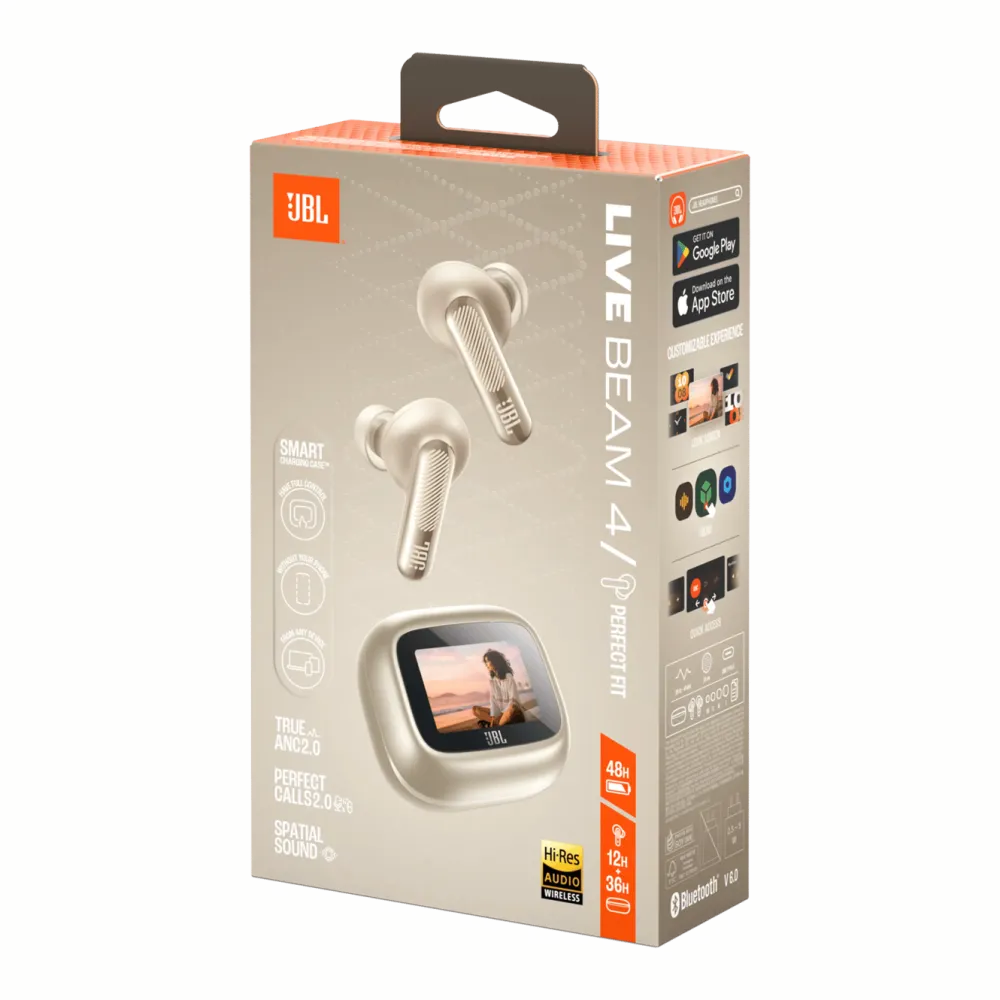 JBL Dataheadset|Hodetelefoner Og Hodesett|Live Beam 4 trådløse in-ear-hodetelefoner