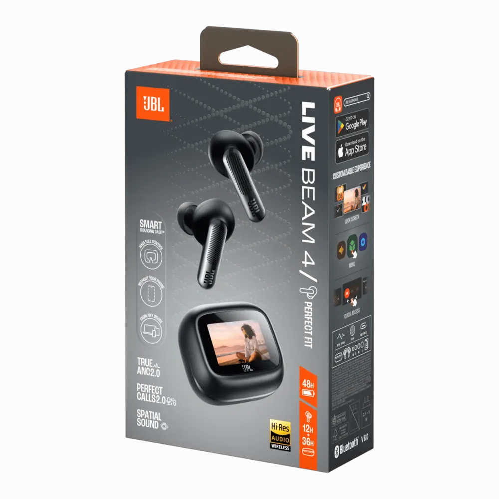 JBL Dataheadset|Hodetelefoner Og Hodesett|Live Beam 4 trådløse in-ear-hodetelefoner