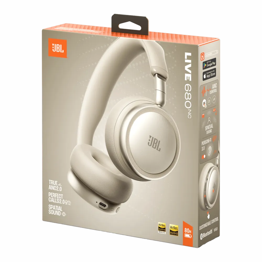 JBL Dataheadset|Hodetelefoner Og Hodesett|Live 680NC trådløse on-ear-hodetelefoner
