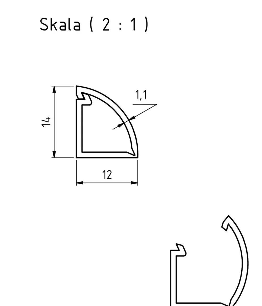 Kjell Kabelhåndtering|Elektrisk Installasjon|Kabelkanal for hjørne 12x14 mm 2 m