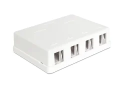 Kjell Kabler For Nettverk|Tilbehør Og Installasjon|Keystone uttaksboks, 4-porters