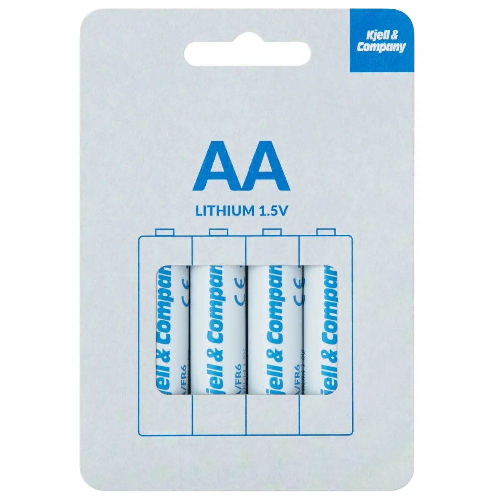 Kjell & Company Biltilbehør|Batterier|AA-litiumbatterier, 4-pk.
