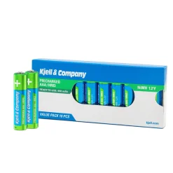 Kjell & Company Batterier|Batterier|Oppladbar AAA-batterier 950 mAh 10-pk.