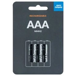 Kjell & Company Batterier|Batterier|Oppladbare AAA-batterier 950 mAh 4-pk.