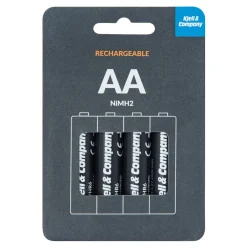 Kjell & Company Batterier|Batterier|Oppladbare AA-batterier 2600 mAh 4-pk.