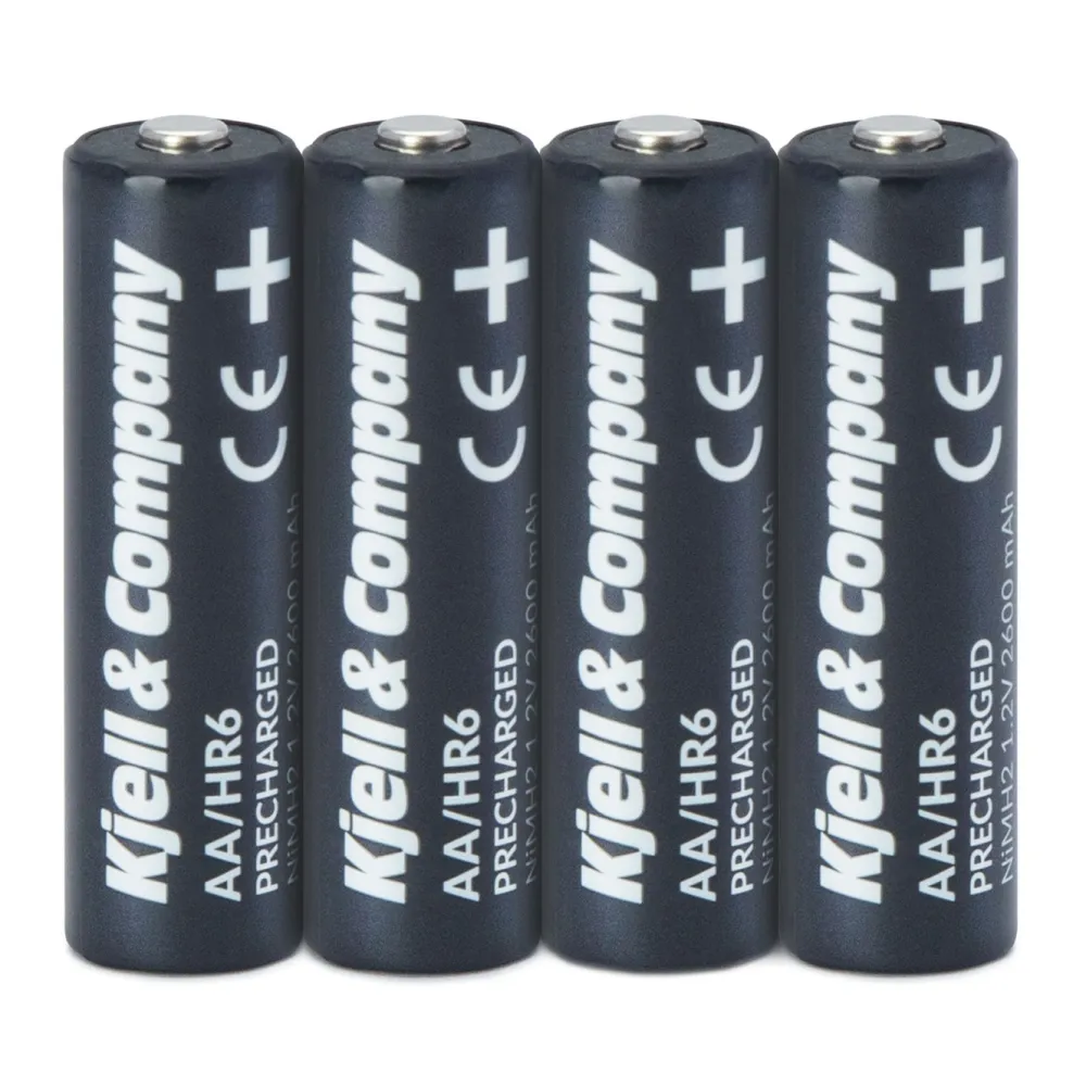 Kjell & Company Batterier|Batterier|Oppladbare AA-batterier 2600 mAh 4-pk.