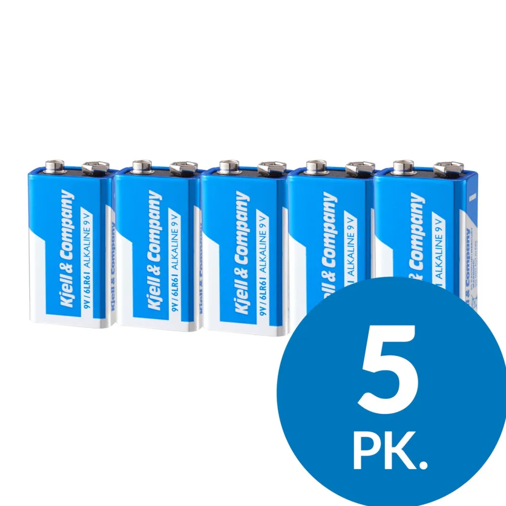 Kjell & Company Batterier|Batterier|9 V-batterier (PP3) 5-pk.