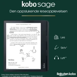 Kobo Lese & Nettbrett|Sage Vanntett lesebrett 8” med wifi