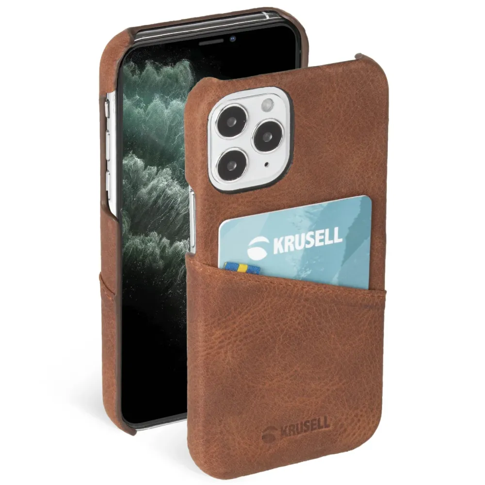 Krusell Iphone-Tilbehør|Lommebokdeksel for iPhone 12 Pro Max Cognac