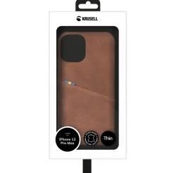 Krusell Iphone-Tilbehør|Lommebokdeksel for iPhone 12 Pro Max Cognac