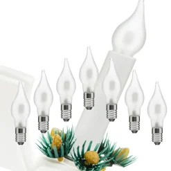 Ledsavers Julelys|Lyskilder|Frostet reservepære til adventsstaker LED 7-pk.