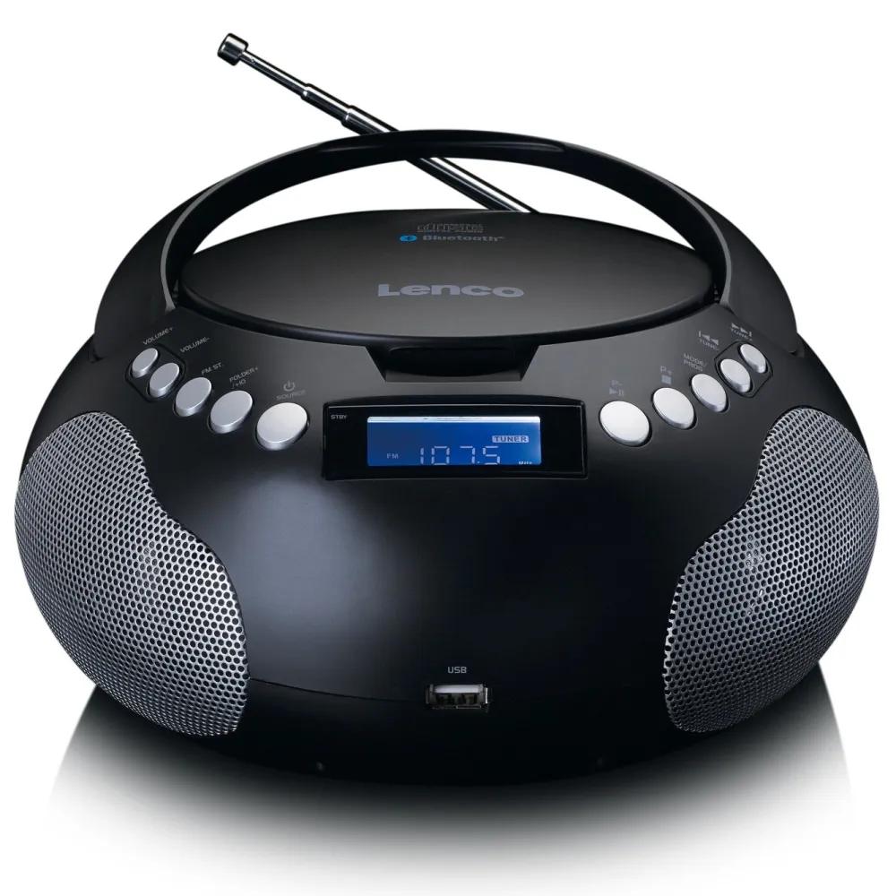 Lenco Musikkspiller Og Radio|Bærbar CD-spiller SCD-331 - Svart