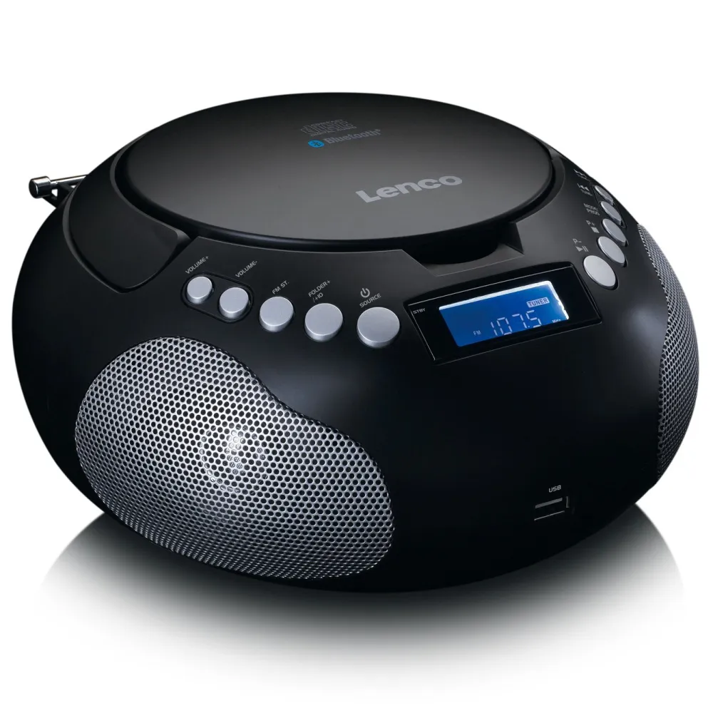 Lenco Musikkspiller Og Radio|Bærbar CD-spiller SCD-331 - Svart
