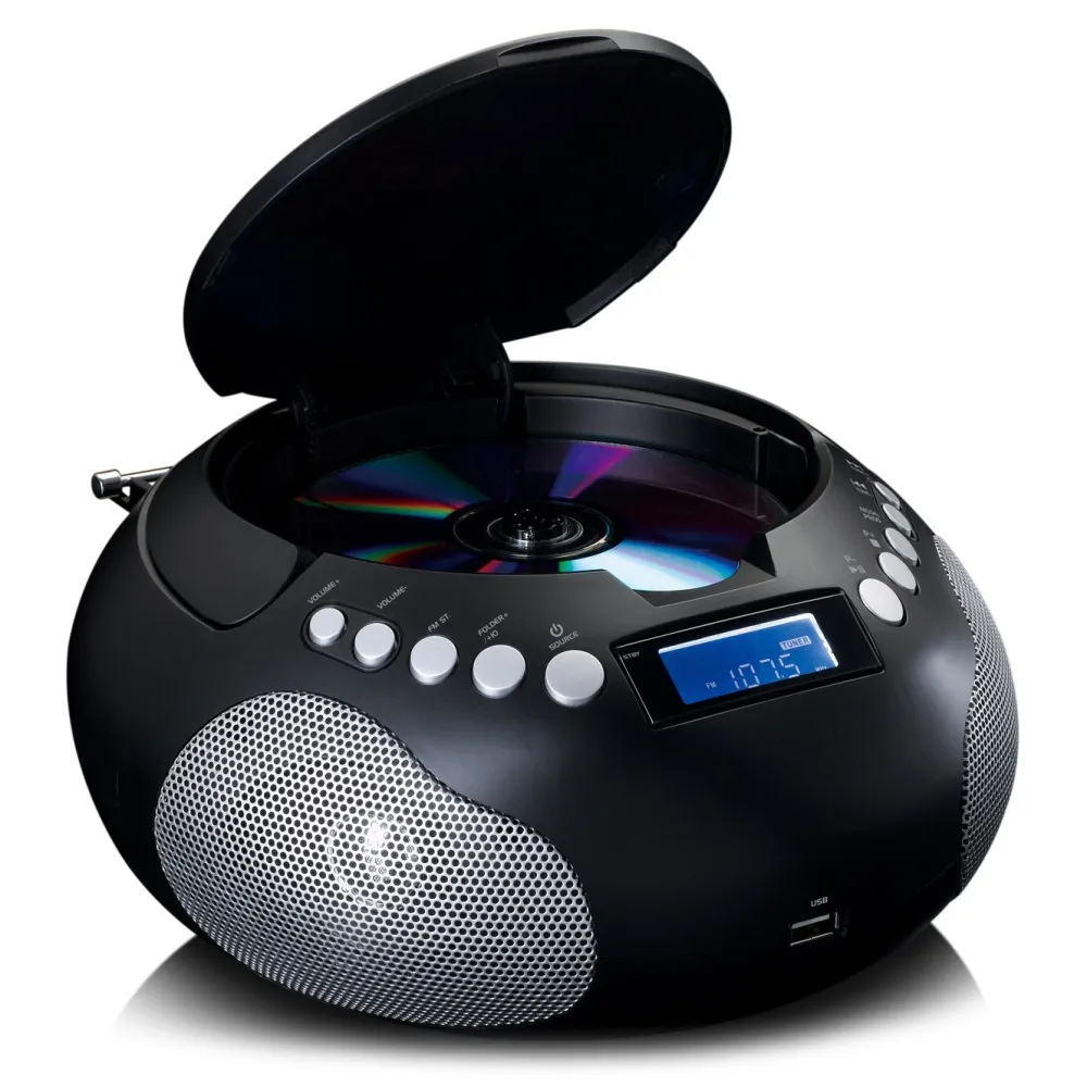 Lenco Musikkspiller Og Radio|Bærbar CD-spiller SCD-331 - Svart