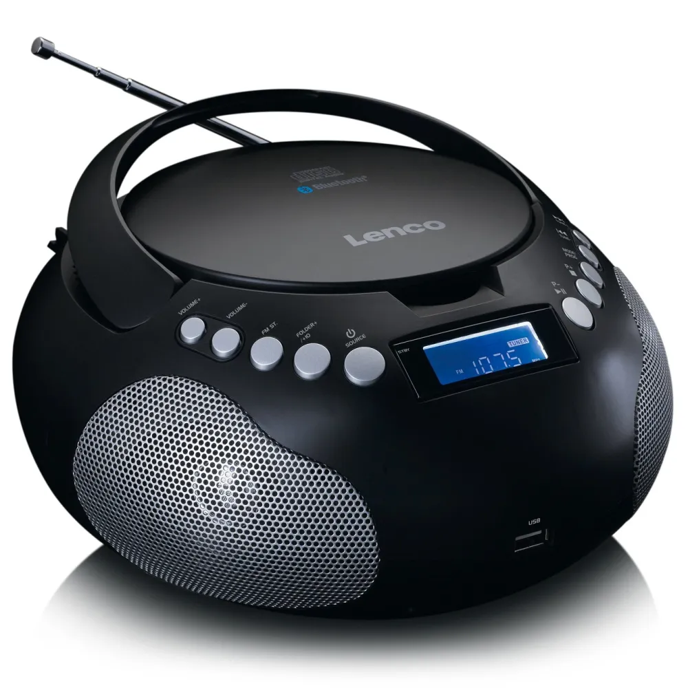 Lenco Musikkspiller Og Radio|Bærbar CD-spiller SCD-331 - Svart