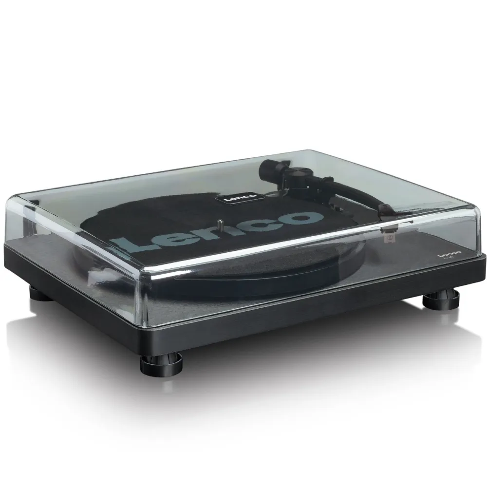 Lenco Musikkspiller Og Radio|Digitaliser Lyd Og Bilde|L-30BK Platespiller med USB-port