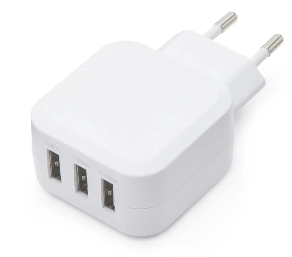 Linocell Hjemmekontor|Mobiltelefonladere|4,8 A USB-lader med tre porter