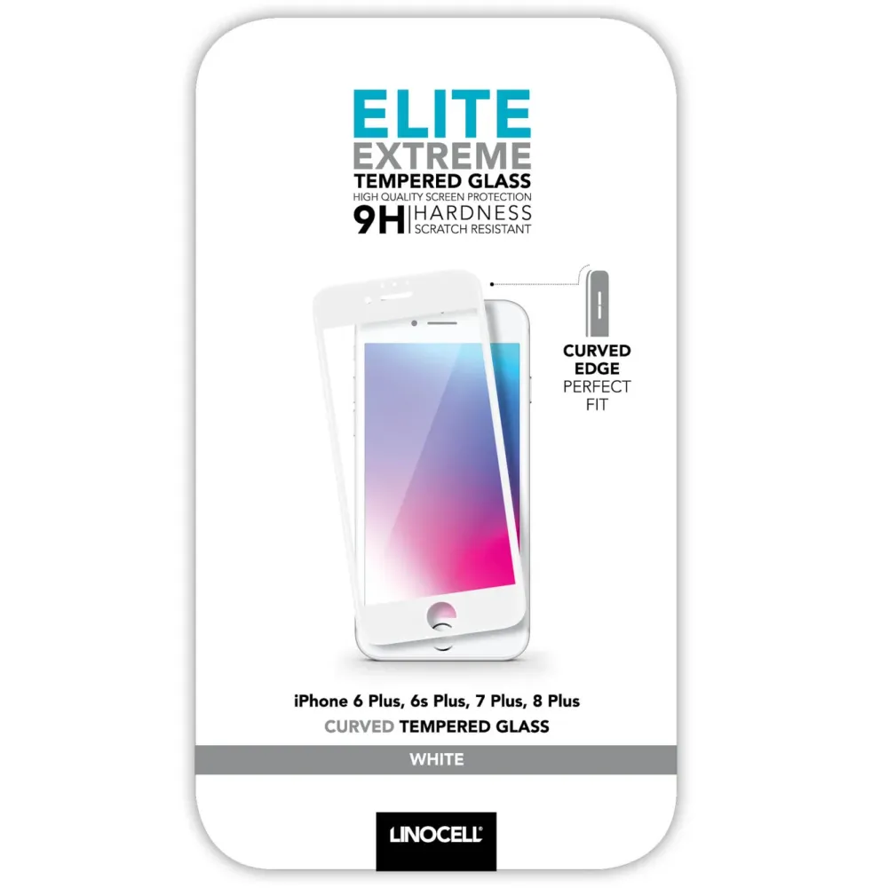 Linocell Skjermbeskytter|Elite Extreme Curved for iPhone 6, 7 og 8 Plus