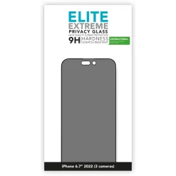 Linocell Skjermbeskytter|Elite Extreme Privacy Glass Skjermbeskytter for iPhone 14 Pro Max