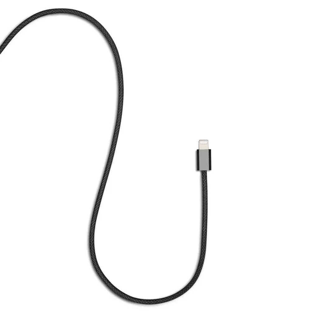 Linocell Kabler Og Adaptere|Lightning|Flettet USB-A- til Lightning-kabel Svart 0,5 m